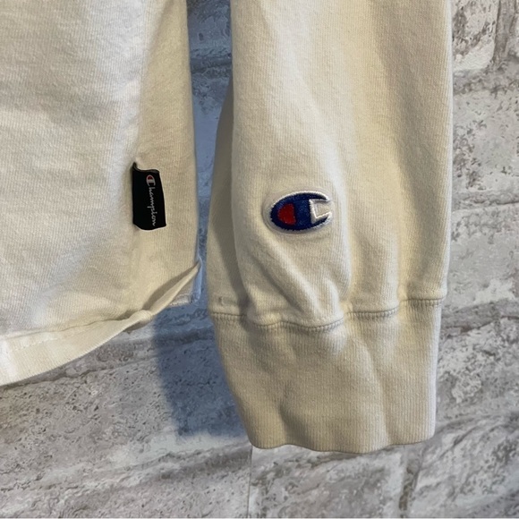 CHAMPION Long Sleeve Hooded Tee Shirt White size Medium‎ - Picture 5 of 5